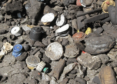 Kompost Steinfalle mit Kapseln © Stadt Rhede