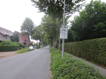 Fahrrad-Schild an der Münsterstraße © Stadt Rhede